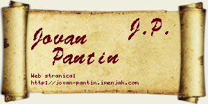 Jovan Pantin vizit kartica